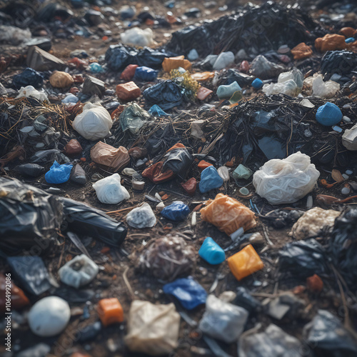 plastic pollution and waste from the industrial plastic production industry 