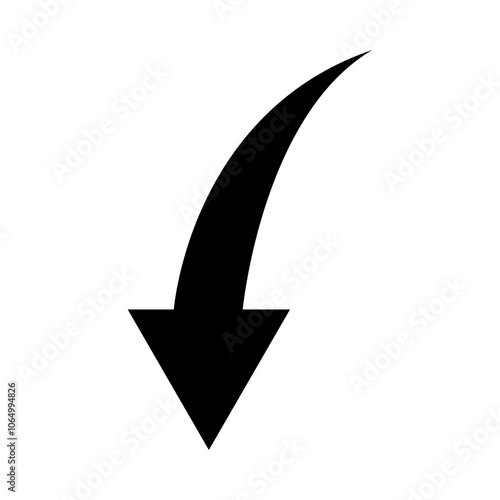 Free Download Curved Down Arrow glyph icon - GFXLoad