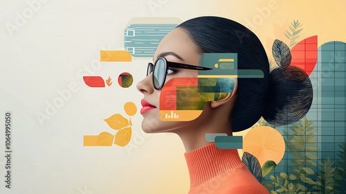 The woman tech sustainability officer showcases carbon reduction strategies, highlighting data on environmental impact and green computing within a contemporary eco-friendly building