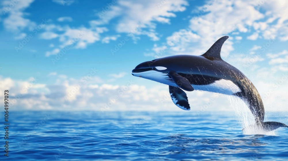 Obraz premium Awe-inspiring encounter with a whale in ocean serenity - a mother's joyful gaze at majestic marine life