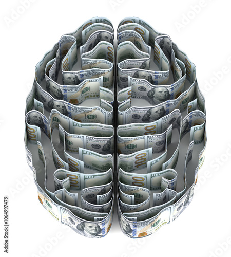 ドル紙幣で出来た脳