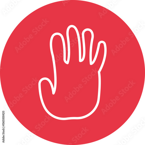 Monkey Footprint line circle icon