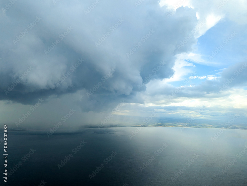 Bad Weather Seen From An Aircraft Approaching To Bring Heavy Rain And/Or Strong Winds Bad Weather Seen From An Aircraft Approaching To Bring Heavy Rain And/Or Strong Winds