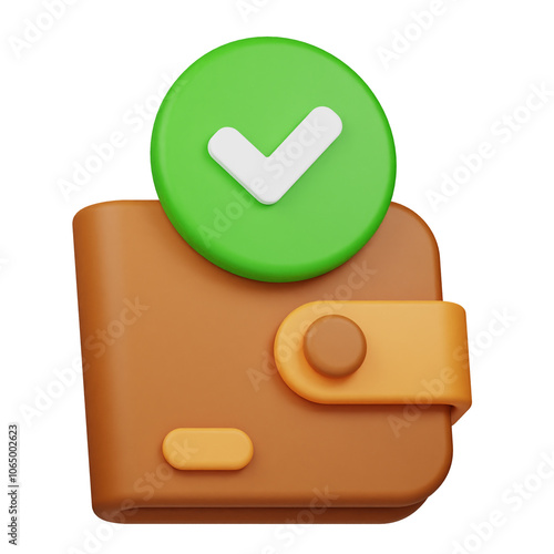 approve payment 3d icon isolated on the white background