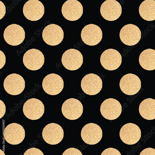 Seamless pattern with gold painted dots.