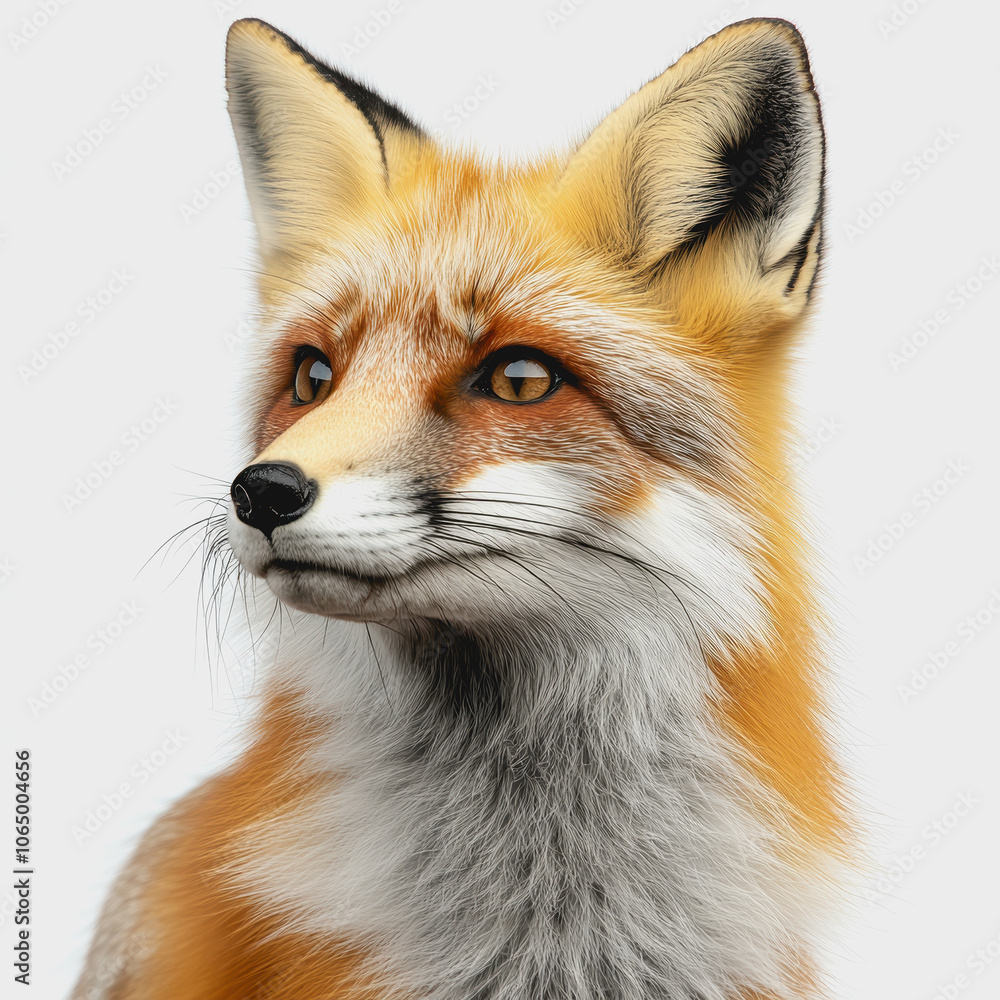 Winter Fox on White Background Winter Fox on White Background