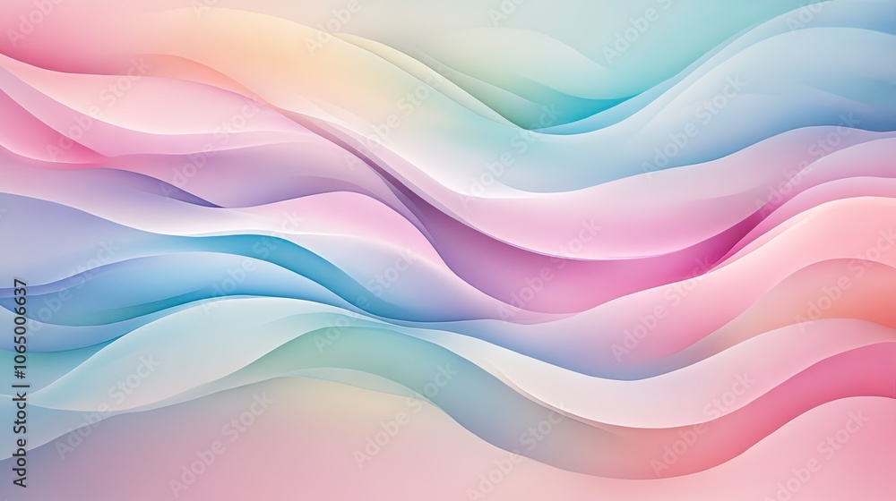 This image features a mesmerizing blend of pastel-colored wave-like structures, showcasing an artistic abstract representation, embodying tranquility and creativity. This image features a mesmerizing blend of pastel-colored wave-like structures, showcasing an artistic abstract representation, embodying tranquility and creativity.