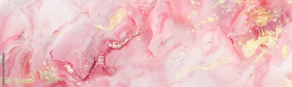Obraz premium Pink background texture pattern marble gold watercolor abstract wallpaper light. Background stone pink texture pattern marble white paint glitter art seamless liquid agate top rose color print pastel.