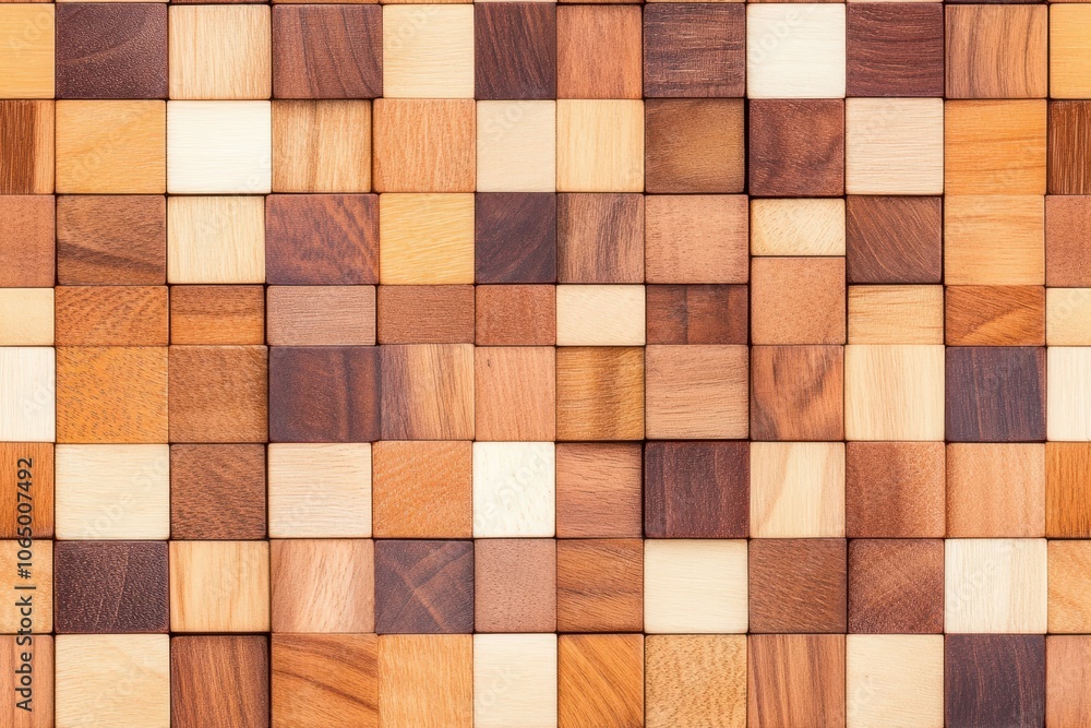 A seamless pattern of square wooden tiles in various shades, creating a natural, rustic, and textured backdrop ideal for decor. A seamless pattern of square wooden tiles in various shades, creating a natural, rustic, and textured backdrop ideal for decor.