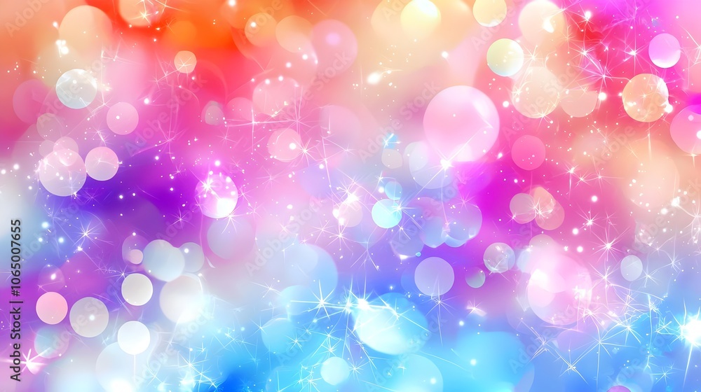 Obraz premium Pastel Bokeh Background with Light Sparkling Effects in Pink and Blue
