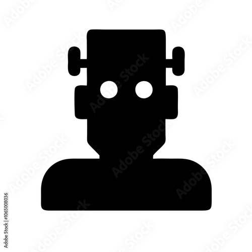 Glyph icon of Frankenstein's monster for Halloween.