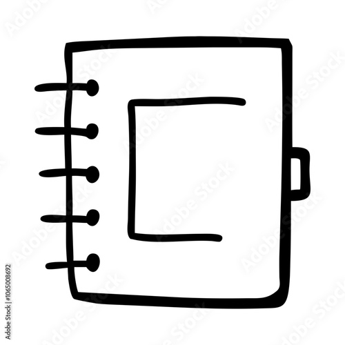 Hand-drawn icon of a notebook, representing notes and education.