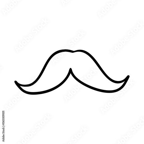 Hand-drawn icon of a mustache, symbolizing masculinity and grooming.