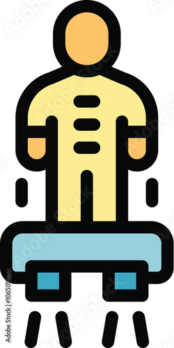 Male character is hovering above the ground, utilizing a futuristic personal transportation device