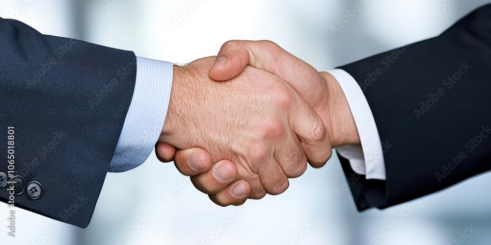 Close-up handshake between two professionals, symbolizing agreement or partnership. Close-up handshake between two professionals, symbolizing agreement or partnership.