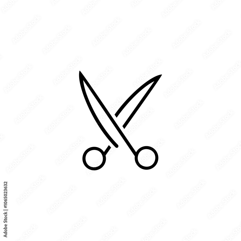 Fototapeta premium Scissors line icon. Scissors icon image isolated on white background.