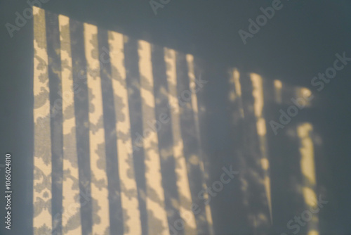 Obraz na płótnie The shadow of the transparent curtains on a white wall. Mockup for design w salonie