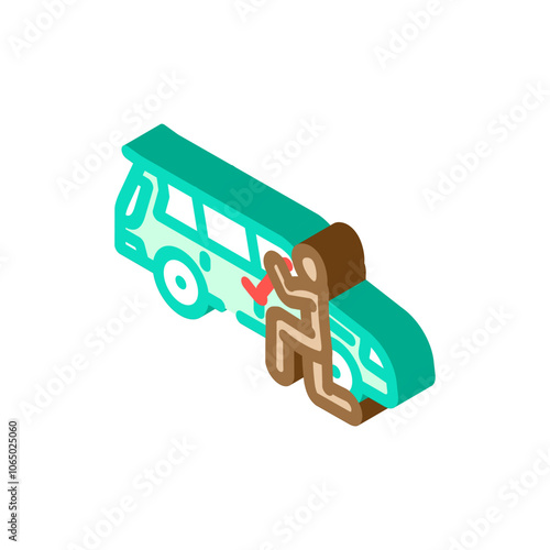 carjacking crime isometric icon vector. carjacking crime sign. isolated symbol illustration