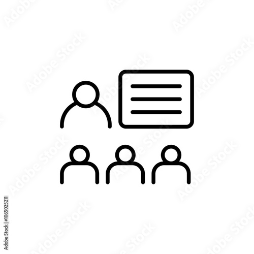 Public speaking outline icons, minimalist vector illustration ,simple transparent graphic element .Isolated on white background