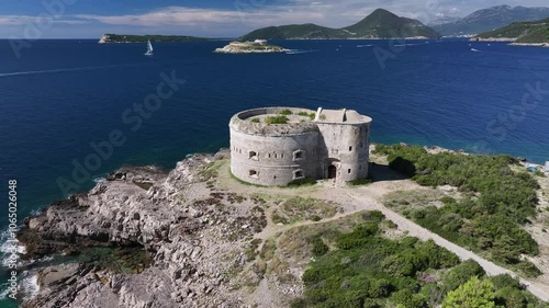 Aerial view of Arza Fort, Mirista, Montenegro photo