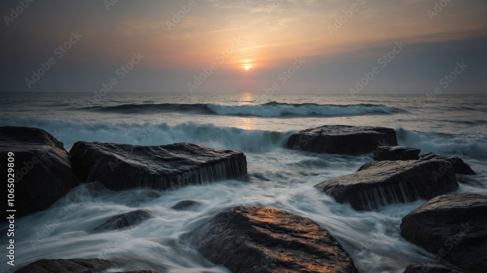 Fototapeta premium the big wave in the sea