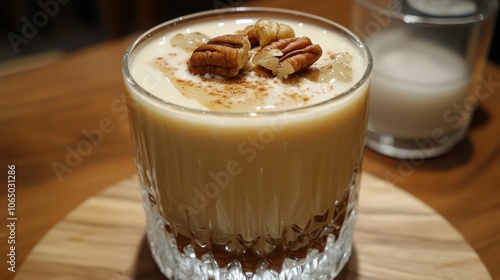 Vegan Maple Pecan Cortado Housemade pecan milk pure maple essence