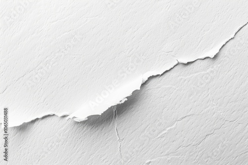 Torn White Paper with Textured Surface