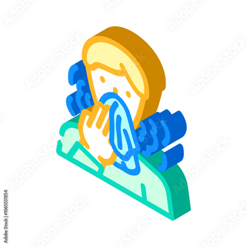 coughing sneezing disease symptom isometric icon vector. coughing sneezing disease symptom sign. isolated symbol illustration