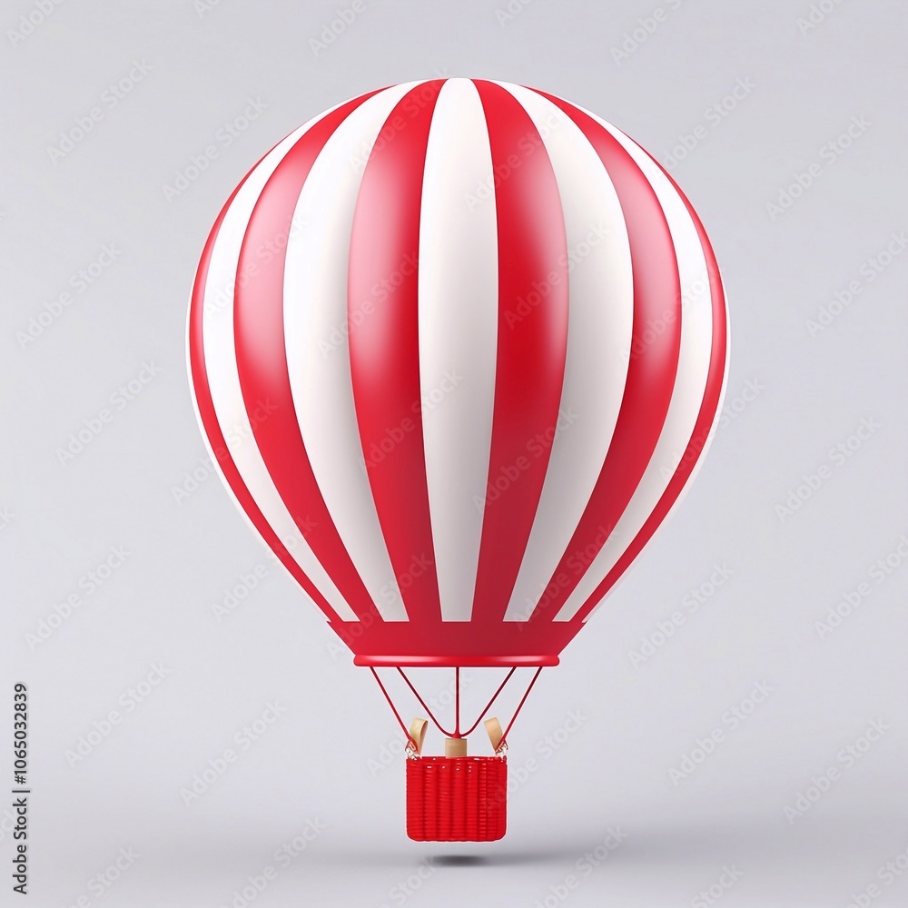 Naklejka premium Colorful hot air balloons, 3d render, Studio lighting photography on isolated background.
