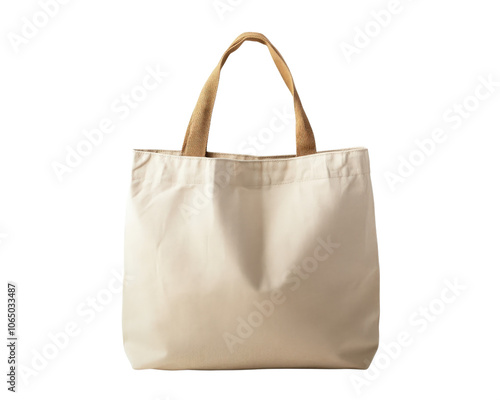 simple beige tote bag with sturdy handles, perfect for shopping or daily use. Its minimalist design makes it versatile for various occasions