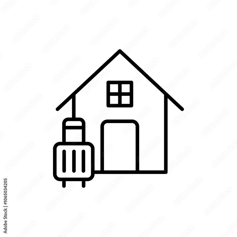 Homestay outline icons, minimalist vector illustration ,simple transparent graphic element .Isolated on white background