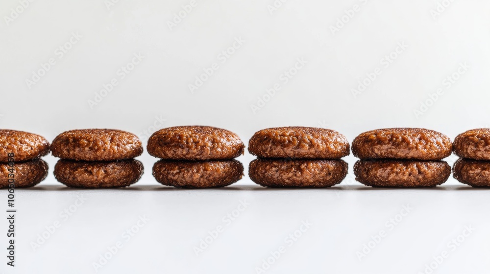 Neatly Stacked Burger Patties for Delicious Meals Neatly Stacked Burger Patties for Delicious Meals