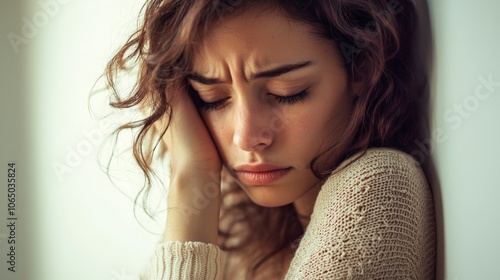 editorial shot of a sad young woman with depression