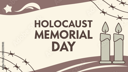 Holocaust memorial day banner design for remembrance and awareness