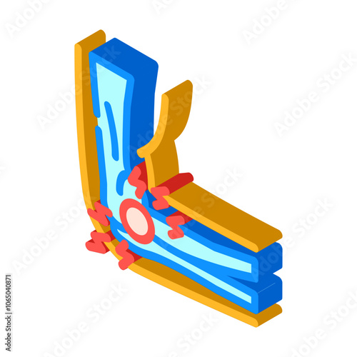 muscle joint pain disease symptom isometric icon vector. muscle joint pain disease symptom sign. isolated symbol illustration