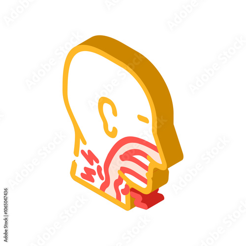difficulty swallowing disease symptom isometric icon vector. difficulty swallowing disease symptom sign. isolated symbol illustration