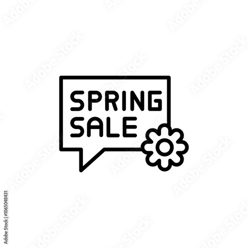 Spring sale outline icons, minimalist vector illustration ,simple transparent graphic element .Isolated on white background