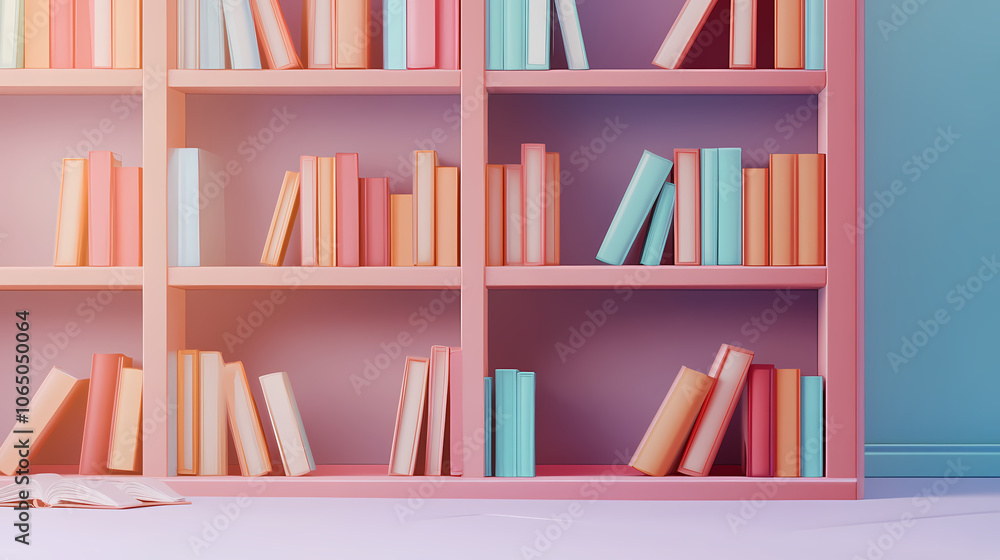 3D vector image paper cute, Library Education knowledge background study school university 3D vector image paper cute, Library Education knowledge background study school university