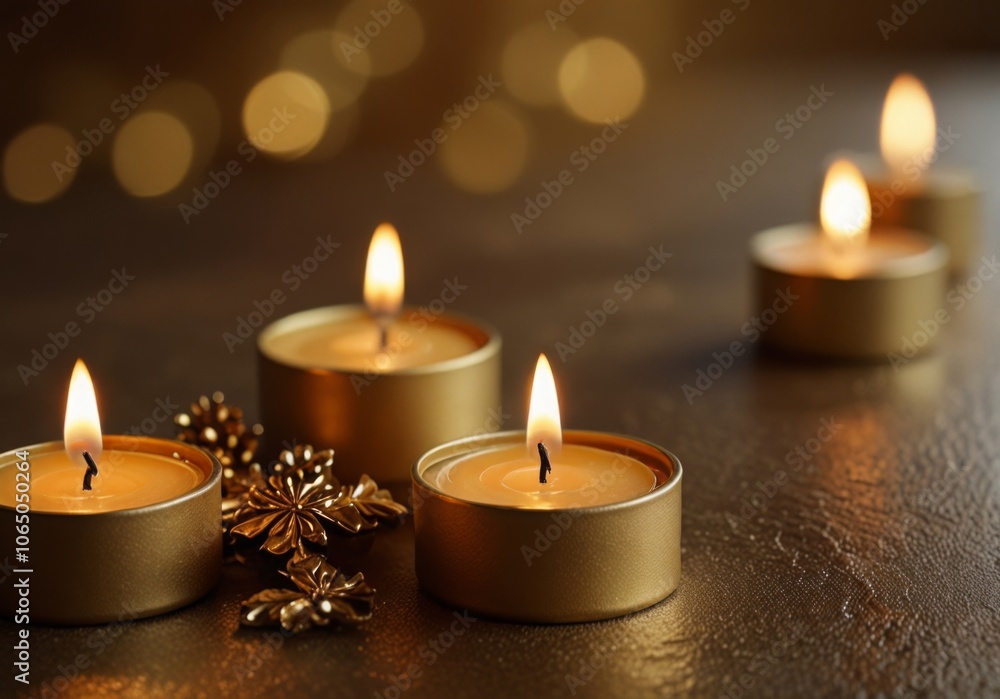 abstract background with golden candles, Flickering christmas candles - warm and cozy abstract background for holiday design abstract background with golden candles, Flickering christmas candles - warm and cozy abstract background for holiday design