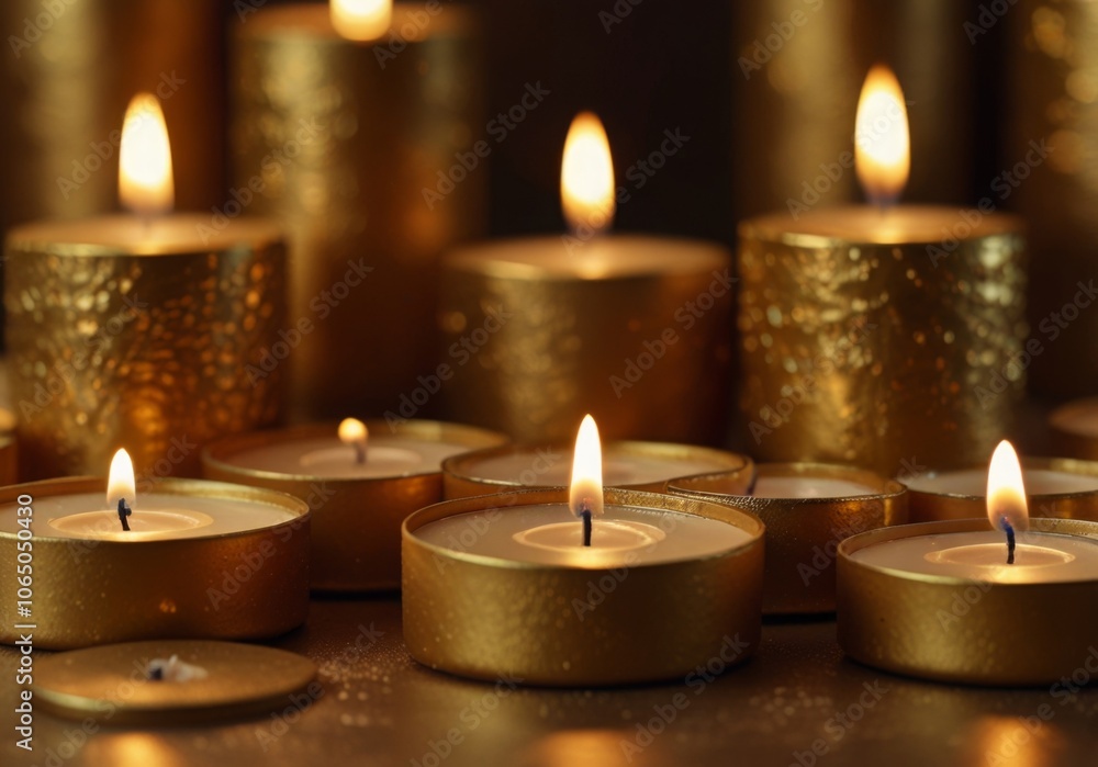 abstract background with golden candles, Flickering christmas candles - warm and cozy abstract background for holiday design abstract background with golden candles, Flickering christmas candles - warm and cozy abstract background for holiday design
