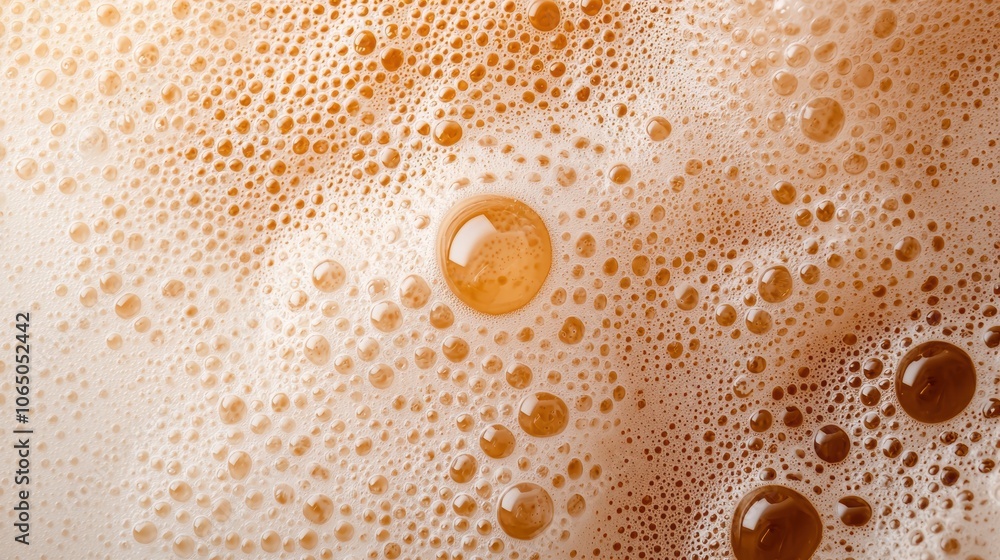 Close-up of frothy beer bubbles and foam Close-up of frothy beer bubbles and foam