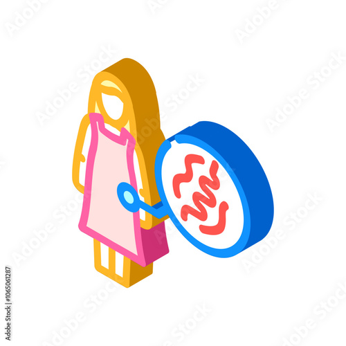 kid girl helminth worm isometric icon vector. kid girl helminth worm sign. isolated symbol illustration