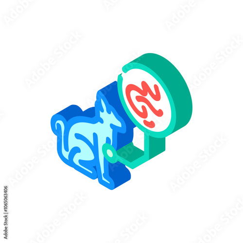 cat parasite worm isometric icon vector. cat parasite worm sign. isolated symbol illustration