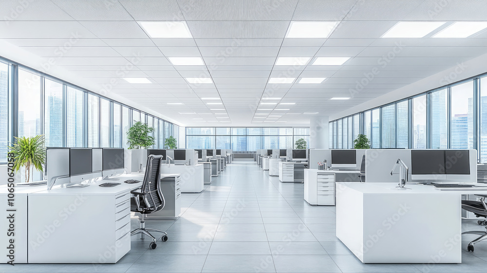Fototapeta premium Modern office workplace interior space