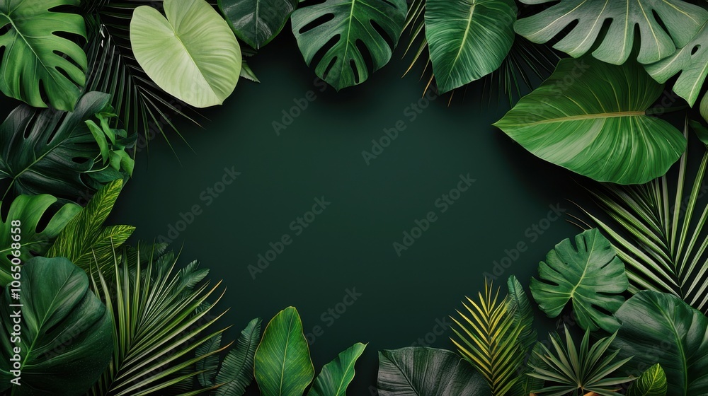 Fototapeta premium Lush Green Leaves Abstract Nature Background