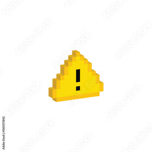 isometric warning 8 bit icon danger Pixel art 8-bit for game