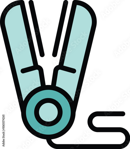 Hair straightener icon representing a hairdressing tool for straightening hair, often used in beauty salons and at home