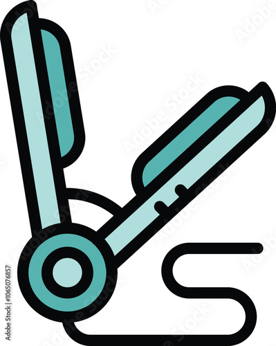 Hair straightener icon representing a hair straightening iron, commonly used for straightening and styling hair