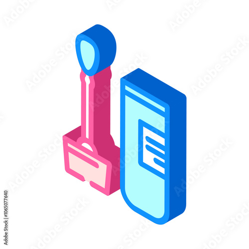 detection test worm parasite isometric icon vector. detection test worm parasite sign. isolated symbol illustration