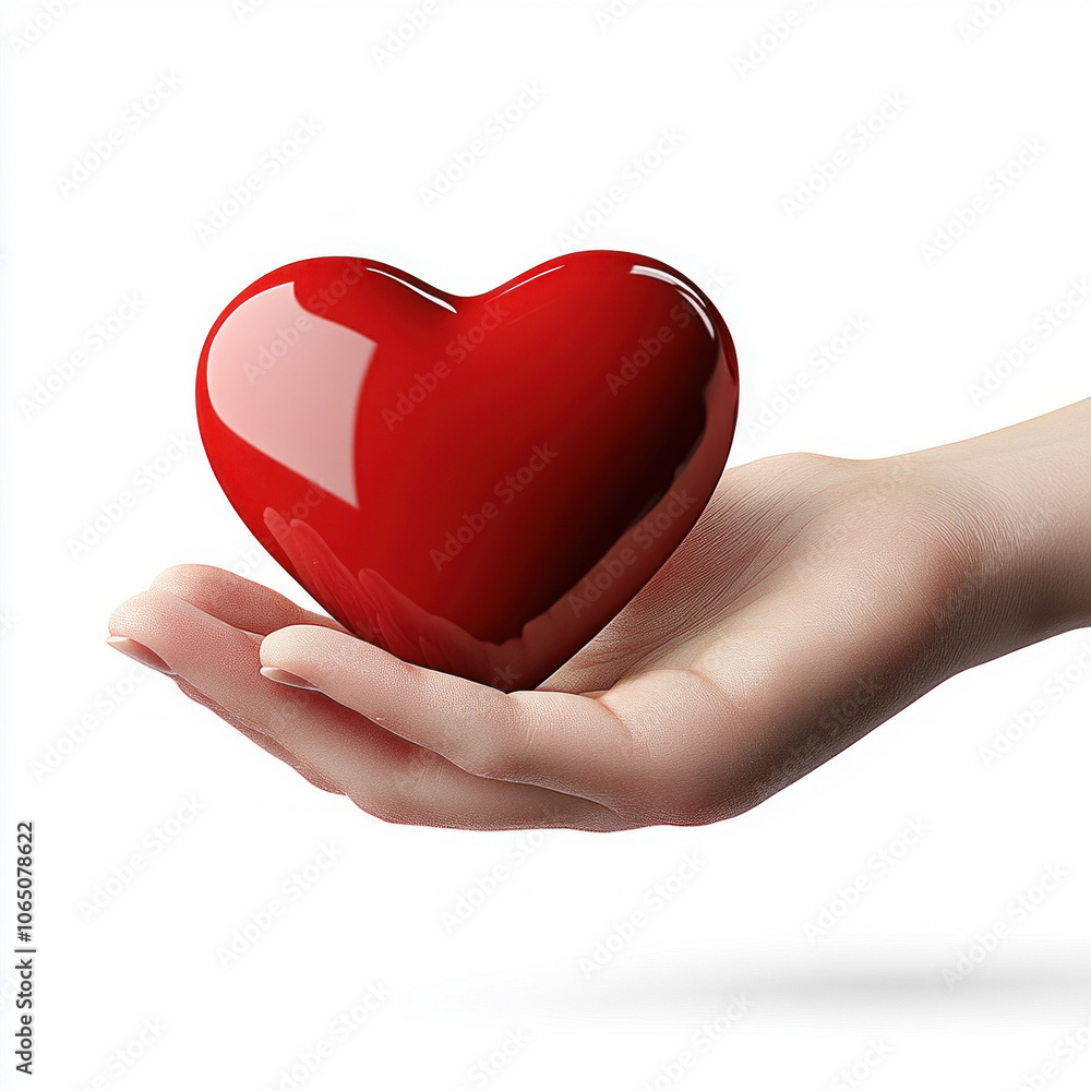 Obraz premium Hand Holding a Red Heart